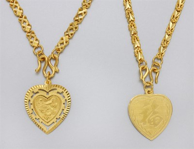 Lot 20 - Two Gold Pendant Necklaces