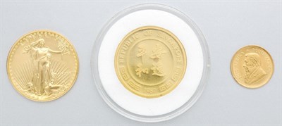 Lot 24 - Three U.S. Gold Coins and One Krugerrand