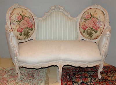 Lot 3658 - Louis XV Style Carved and Painted Two-Seat...