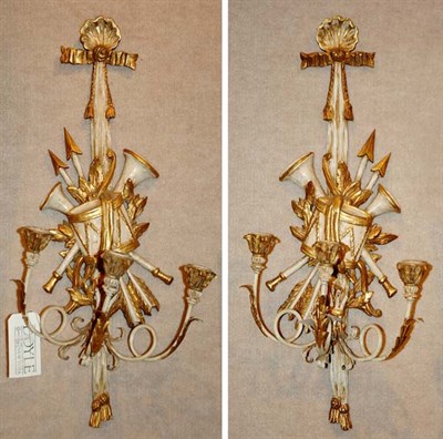 Lot 465 - Pair of Louis XVI Style Parcel Gilt and White...