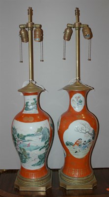 Lot 3268 - Pair of Gilt-Metal Mounted Chinese Famille...