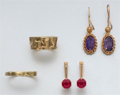 Lot 54 - Group of Assorted Gold and Metal Jewelry