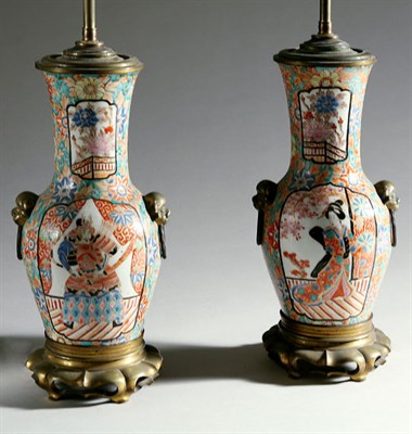 Lot 3279 - Companion Pair of Gilt-Metal Mounted Japanese...