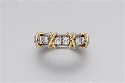 Lot 102 - Platinum, Gold and Diamond Band Ring