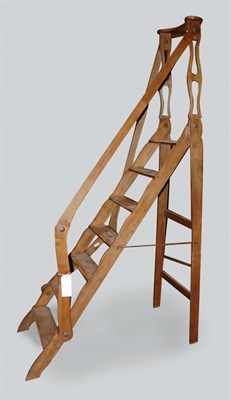 Lot 1400 - Provincial Louis XV Style Walnut Library Steps...