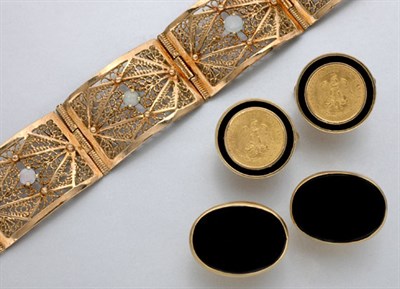 Lot 90 - Group of Cufflinks and Bracelet