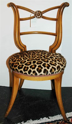 Lot 221 - Biedermeier Fruitwood Lyre Back Side Chair