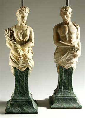 Lot 3271 - Pair of Neoclassical Style Painted Composition...
