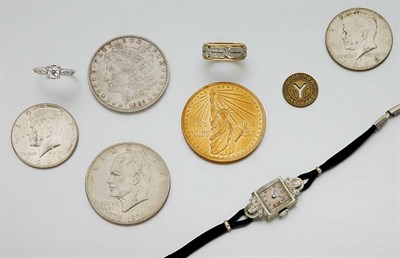 Lot 98 - Group of Jewelry and Assorted Coins