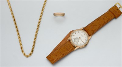 Lot 101 - Gold Chain, Ring and Wristwatch