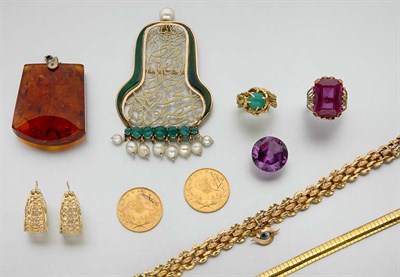 Lot 113 - Assorted Jewelry and Coins