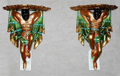 Lot 3434 - Pair of Italianate Painted Composition...