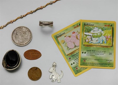 Lot 114 - Group of Assorted Coins, Tokens and Costume Jewelry