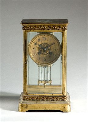 Lot 3319 - French Brass and Glass Regulator Retailed by J...