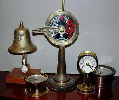 Lot 3433 - Miscellaneous Group of Brass Ship's...