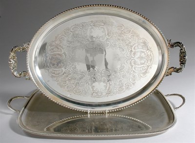 Lot 3385 - Two English Silver Plated Two-Handled Serving...