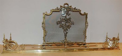 Lot 3444 - Neoclassical Style Brass Fire Fender Height 10...
