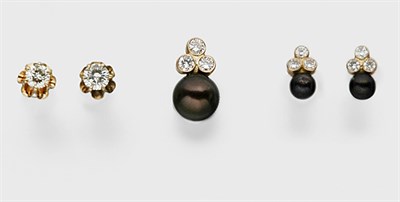 Lot 324 - Two Pairs of Earrings and One Pendant