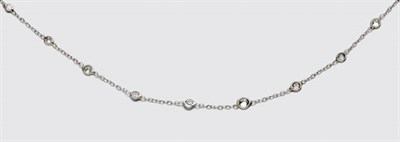Lot 859 - White Gold and Diamond Chain Necklace