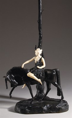Lot 3470 - Austrian Bronze and Carved Ivory Equestrian...