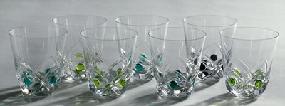 Lot 3464 - Set of Eight Lalique Mold Blown Glass Cocktail...