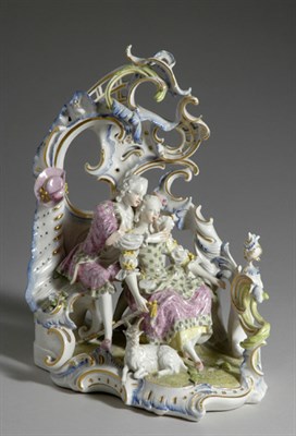 Lot 3155 - Dresden Porcelain Figural Group Of a young...