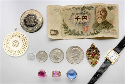 Lot 126 - Group of Assorted Jewelry, Coins and Currency
