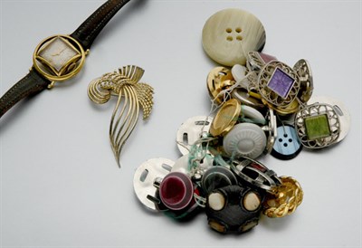 Lot 136 - Two Wristwatches and Assorted Buttons