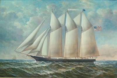 Lot 3104 - D. Tayler American, 20th Century Ship at Sea...