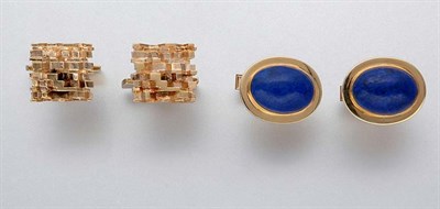 Lot 851 - Two Pairs of Gold Cufflinks