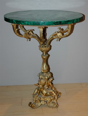 Lot 3726 - Rococo Style Gilt-Bronze and Malachite Side...
