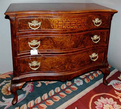 Lot 3735 - Louis XV Style Marquetry Inlaid Walnut Commode...
