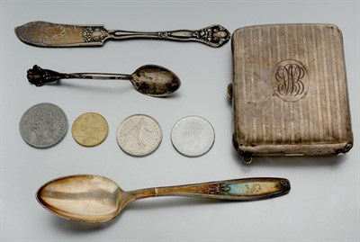 Lot 161 - Group of U.S. and Foreign Coins, Currency, Jewelry and Flatware