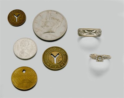Lot 175 - Two Rings, Coins and Tokens