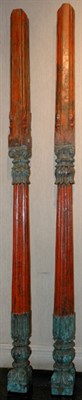 Lot 309 - Pair of Indian Polychrome Decorated Carved...