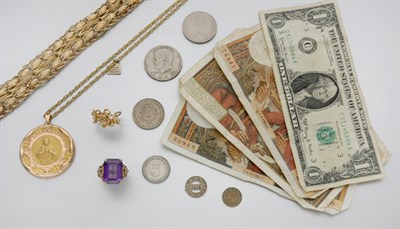 Lot 194 - Group of Assorted Jewelry and Coins