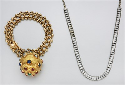Lot 200 - Gold Charm Bracelet and Costume Necklace