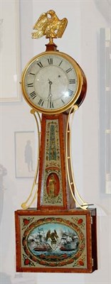 Lot 2033 - Classical Mahogany and Eglomise Banjo Clock...