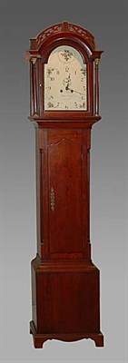 Lot 2231 - Federal Cherry Tall Case Clock The arched hood...