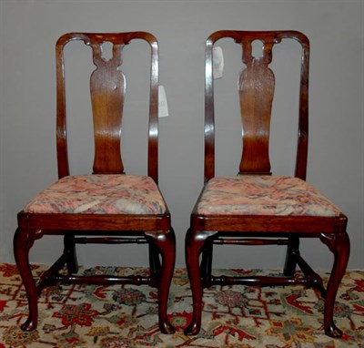 Lot 1297 - Pair of Provincial George I Elm Side Chairs...