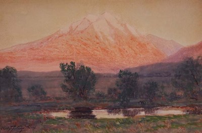 Lot 2430 - Charles Partridge Adams 1858-1942 Sunset on Mt....