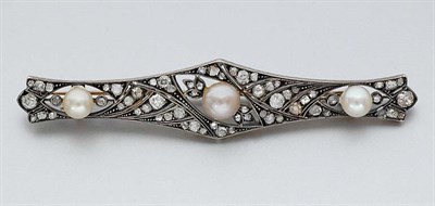 Lot 916 - Antique Diamond and Pearl Bar Pin