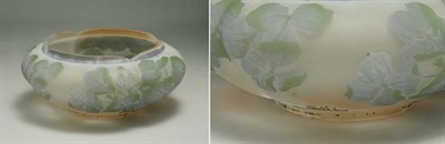 Lot 3456 - Galle Acid Etched Cameo Glass Bowl Of squat...