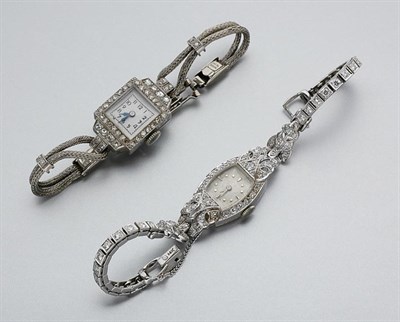 Lot 621 - Two Diamond Wristwatches