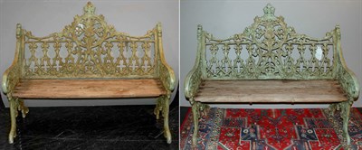 Lot 3170A - Pair of Victorian Style Cast Iron and Wood...