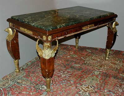 Lot 3180A - Empire Style Marble Top Gilt-Metal Mounted...