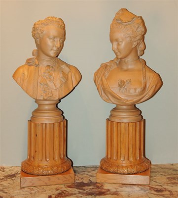 Lot 3200A - Pair of Terracotta Busts with Pedestals...