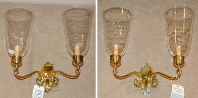 Lot 3230A - Pair of Georgian Style Scrolled Brass...