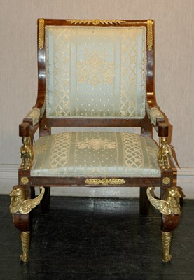 Lot 3240A - Empire Style Gilt-Metal Mounted Fruitwood Open...