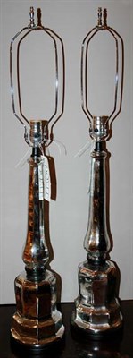 Lot 3430A - Pair of Mercury Glass Style Lamps Height 36...